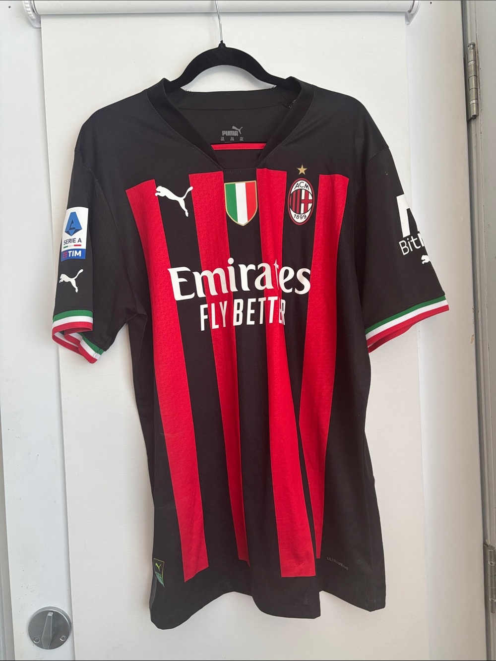 Puma Kids AC Milan Red and Black Home Soccer Jersey